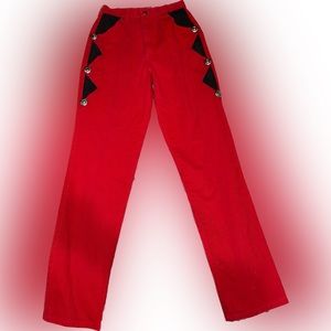 Vintage rough rider circle T rockabilly country western red flare pants